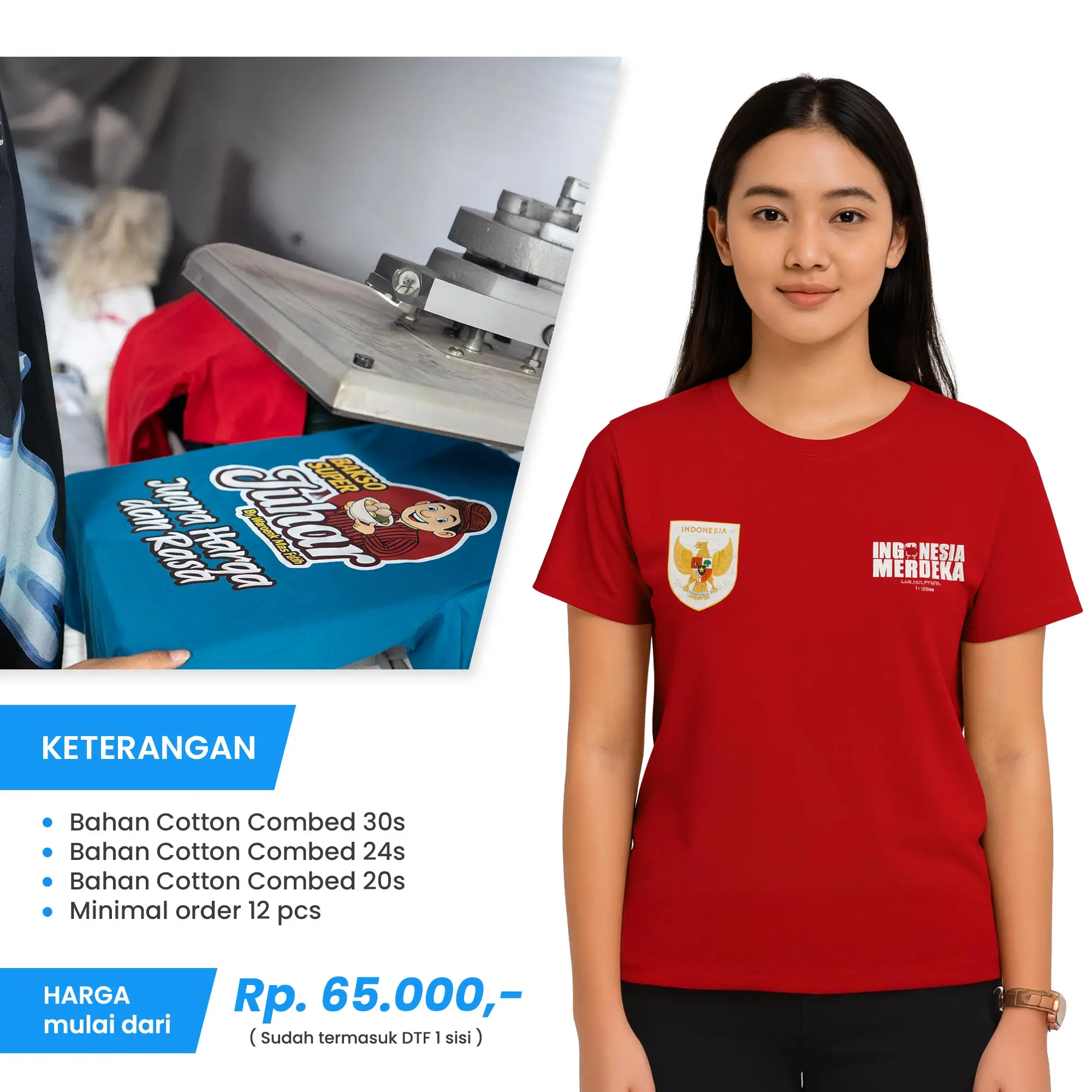 Kaos Oblong Sablon